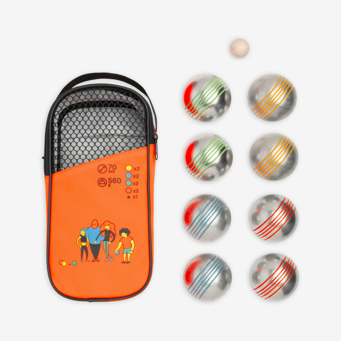 article en promo : Jeu de 8 boules de pétanque loisir 100