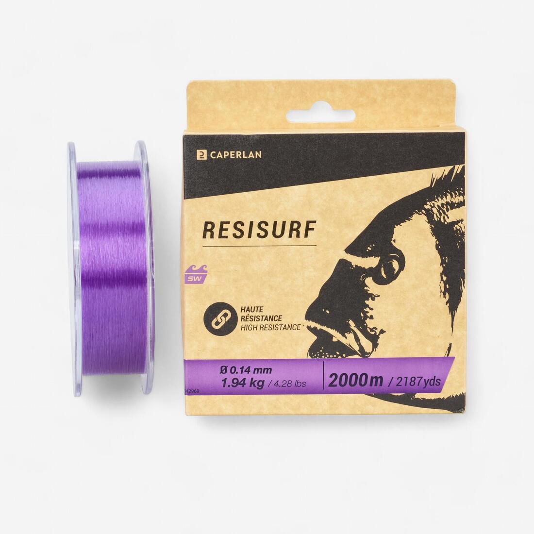 article en promo : Fil pêche en surfcasting violet 16/100 2000m resisurf