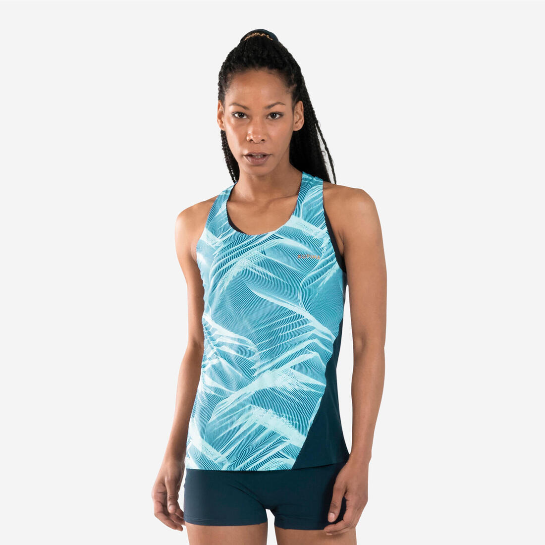 article en promo : Debardeur d'athletisme femme bleu & menthe pastel