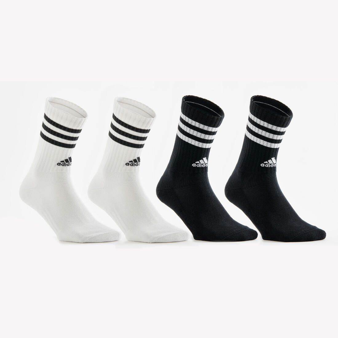 article en promo : Chaussettes de sport hautes adidas stripes noir blanc lot de 4