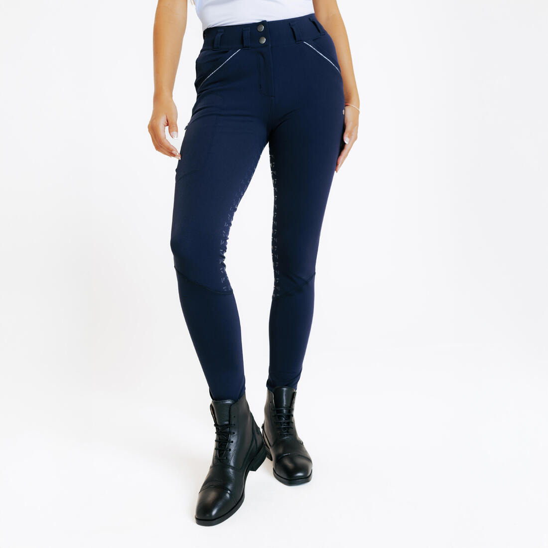 article en promo : Pantalon équitation full grip femme - 900 marine