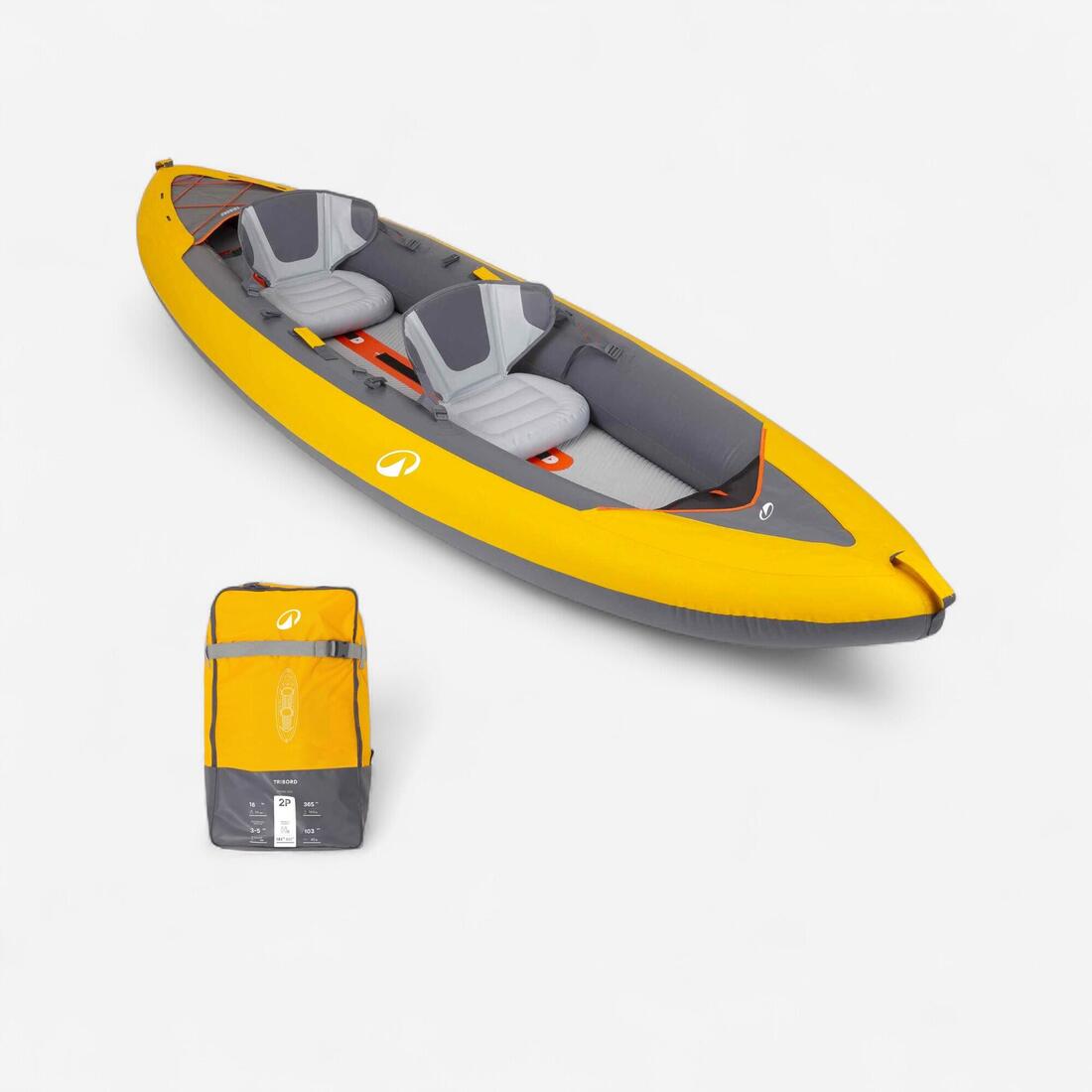 article en promo : Canoë kayak gonflable 2 places - tribord 100+ jaune