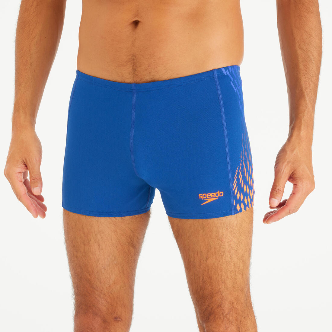 article en promo : Maillot boxer de bain natation homme - speedo multi bleu orange