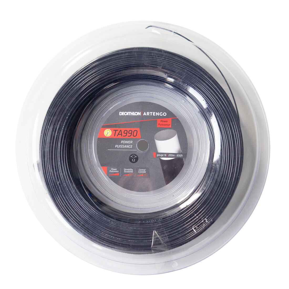 article en promo : Bobine de cordage de tennis monofilament noir ta 990 power 1.2 mm 200 m