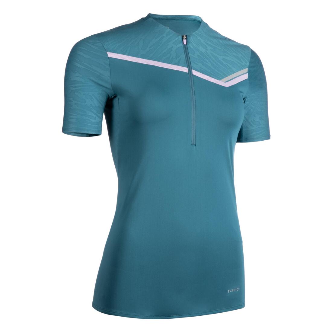 article en promo : Tee shirt de trail running manches courtes zip femme