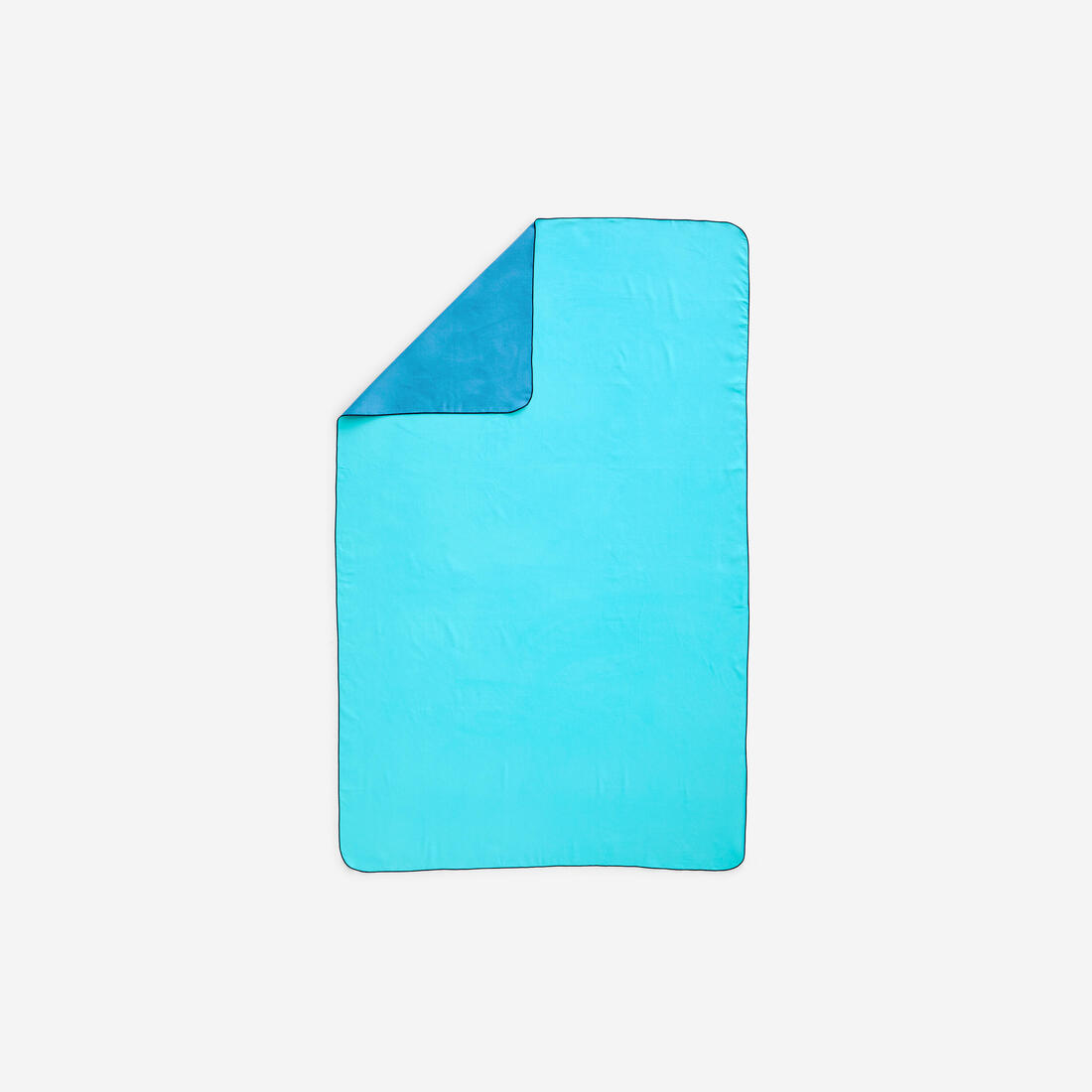 article en promo : Serviette microfibre double face bleu/vert ultra compacte taille xl 110 x 175 cm
