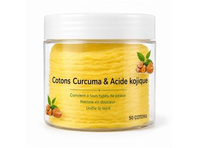 article en promo : Coton curcuma & Acide Kojique