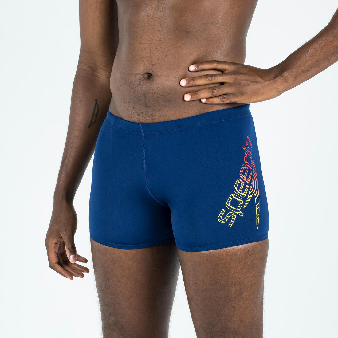 article en promo : Maillot de bain boxer speedo multi homme bleu jaune