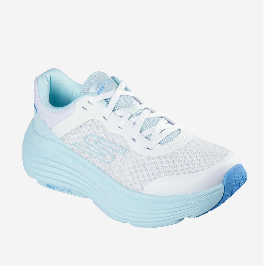 article en promo : Basket femme, skechers max cushioning, bleu