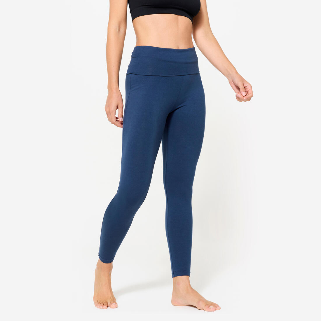 article en promo : Legging de yoga doux taille haute femme, bleu marine