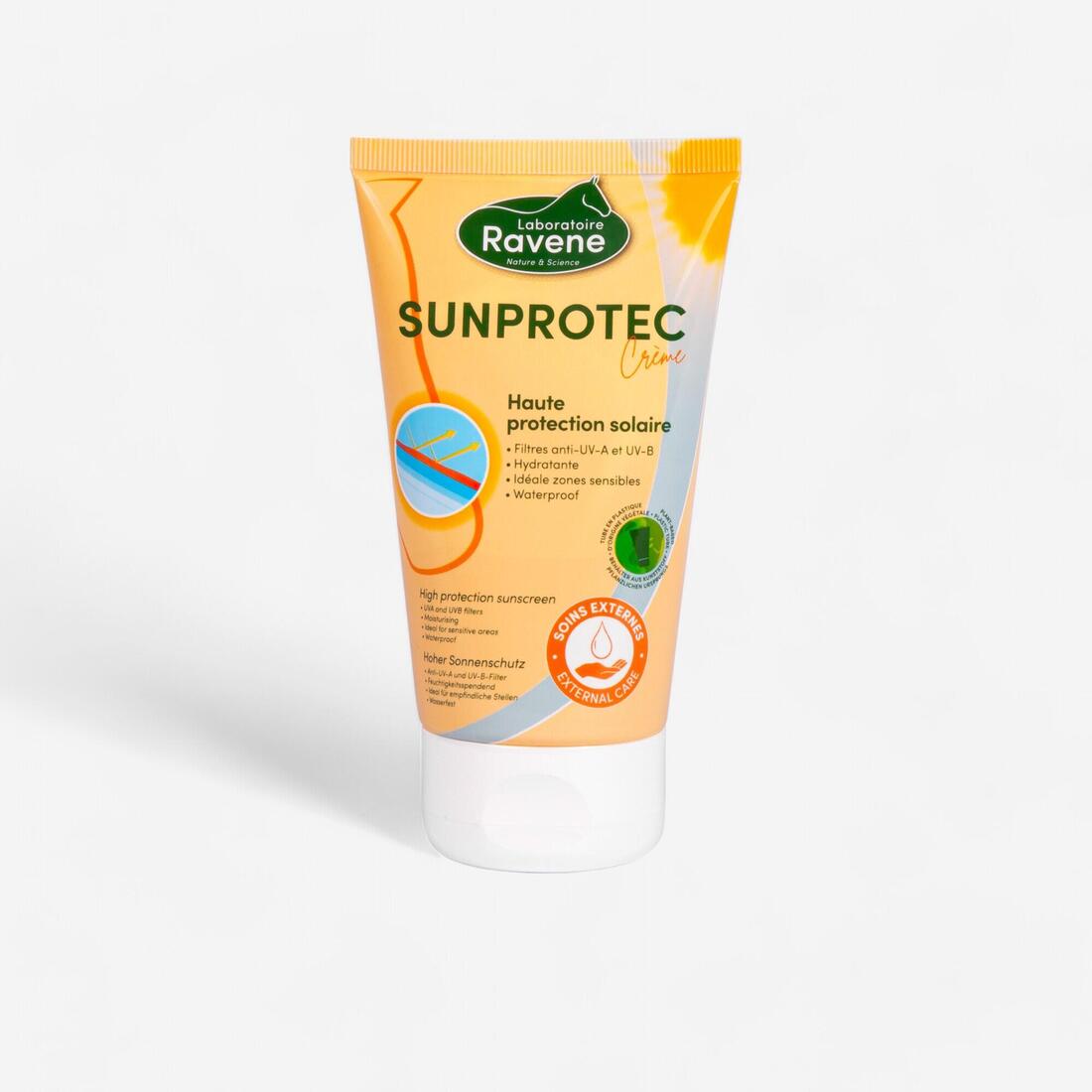 article en promo : Crème solaire équitation haute protection cheval et poney - sun protect 150 ml