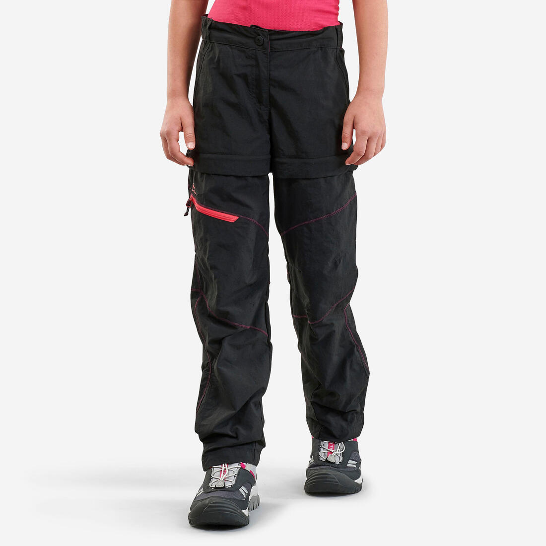 article en promo : Pantalon de randonnée modulable - mh500 noir enfant 7-15 ans