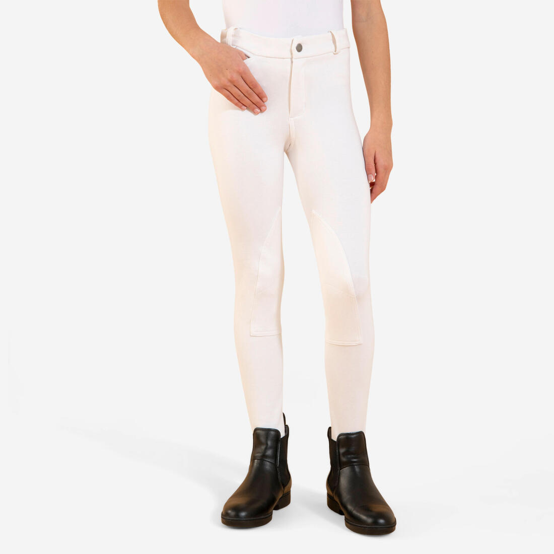 article en promo : Pantalon de concours équitation enfant - 100 blanc