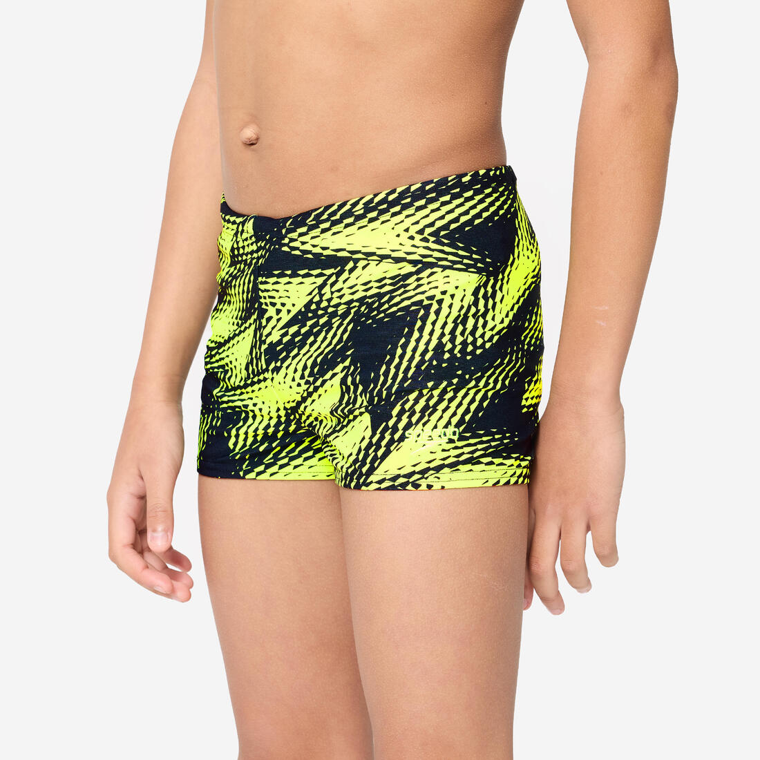 article en promo : Maillot boxer de bain natation garcon - speedo noir jaune back to school