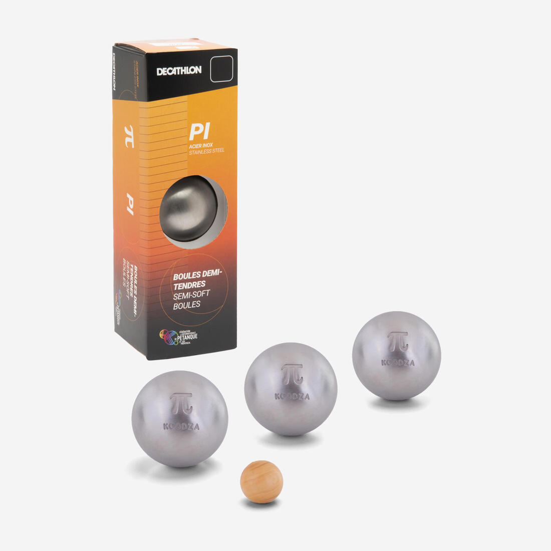 article en promo : 3 boules de pétanque compétition demi-tendres pi acier inox