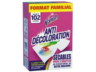 article en promo : Lingettes anti-transfert de couleurs