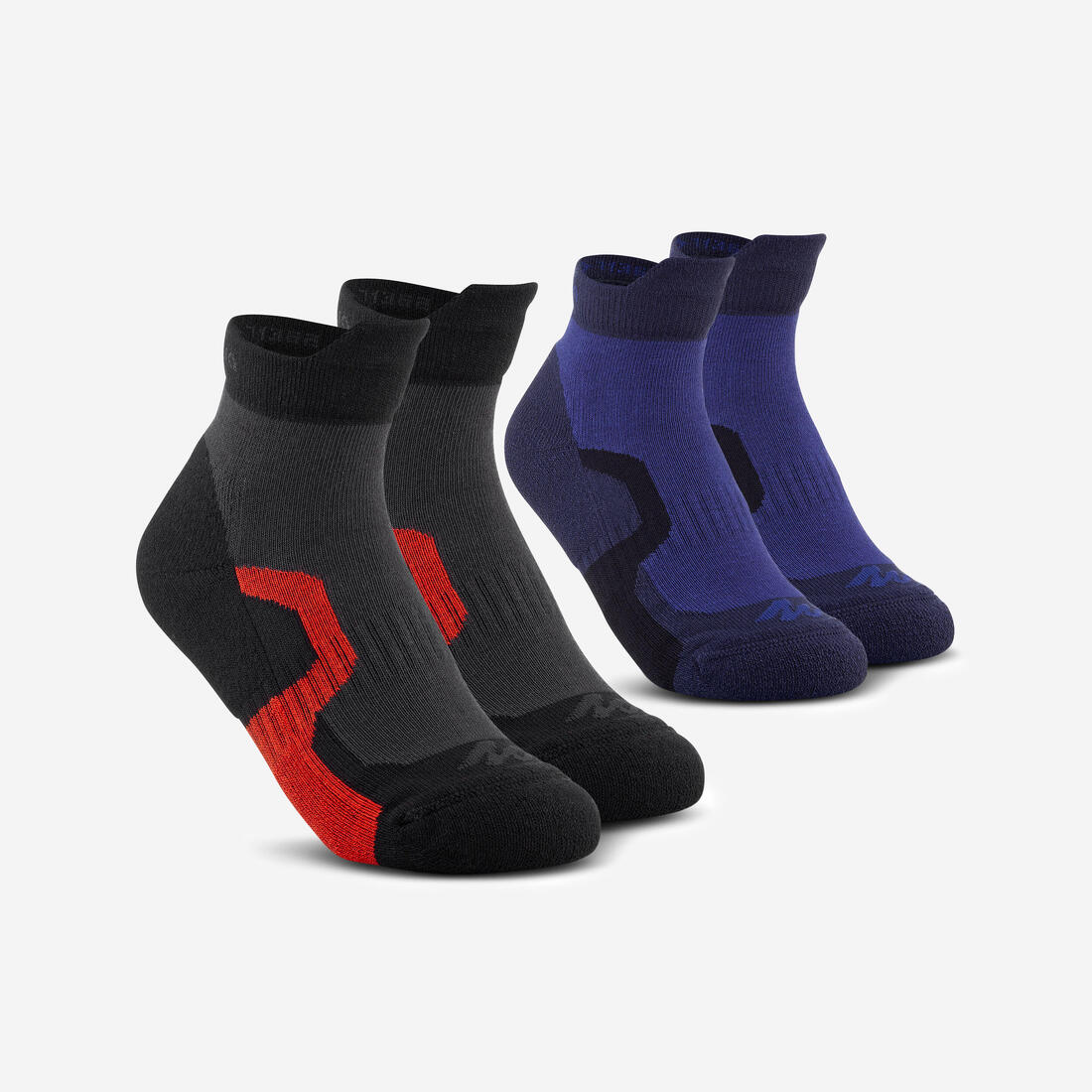 article en promo : 2 paires de chaussettes de randonnée tige mid enfant crossocks turquoises
