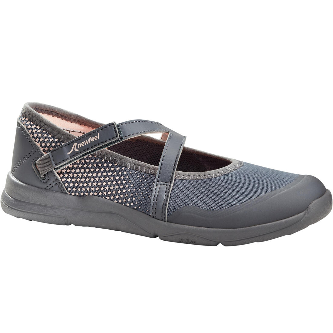 article en promo : Ballerines à scratch enfant - pw 160 br'easy jr grises du 28 au 39