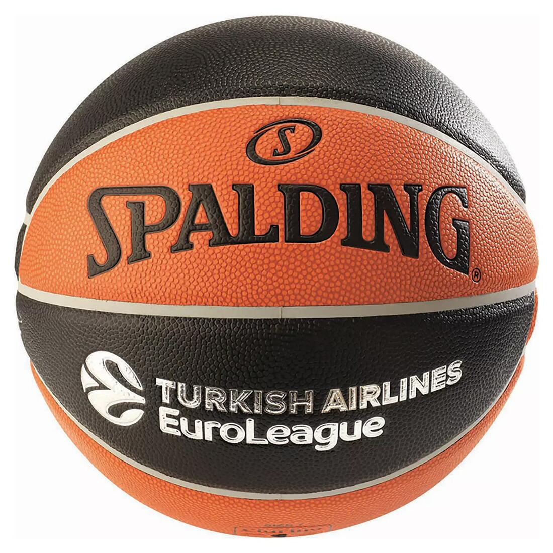 article en promo : Ballon de basketball taille 7 - Spalding TF1000 Euroleague orange noir