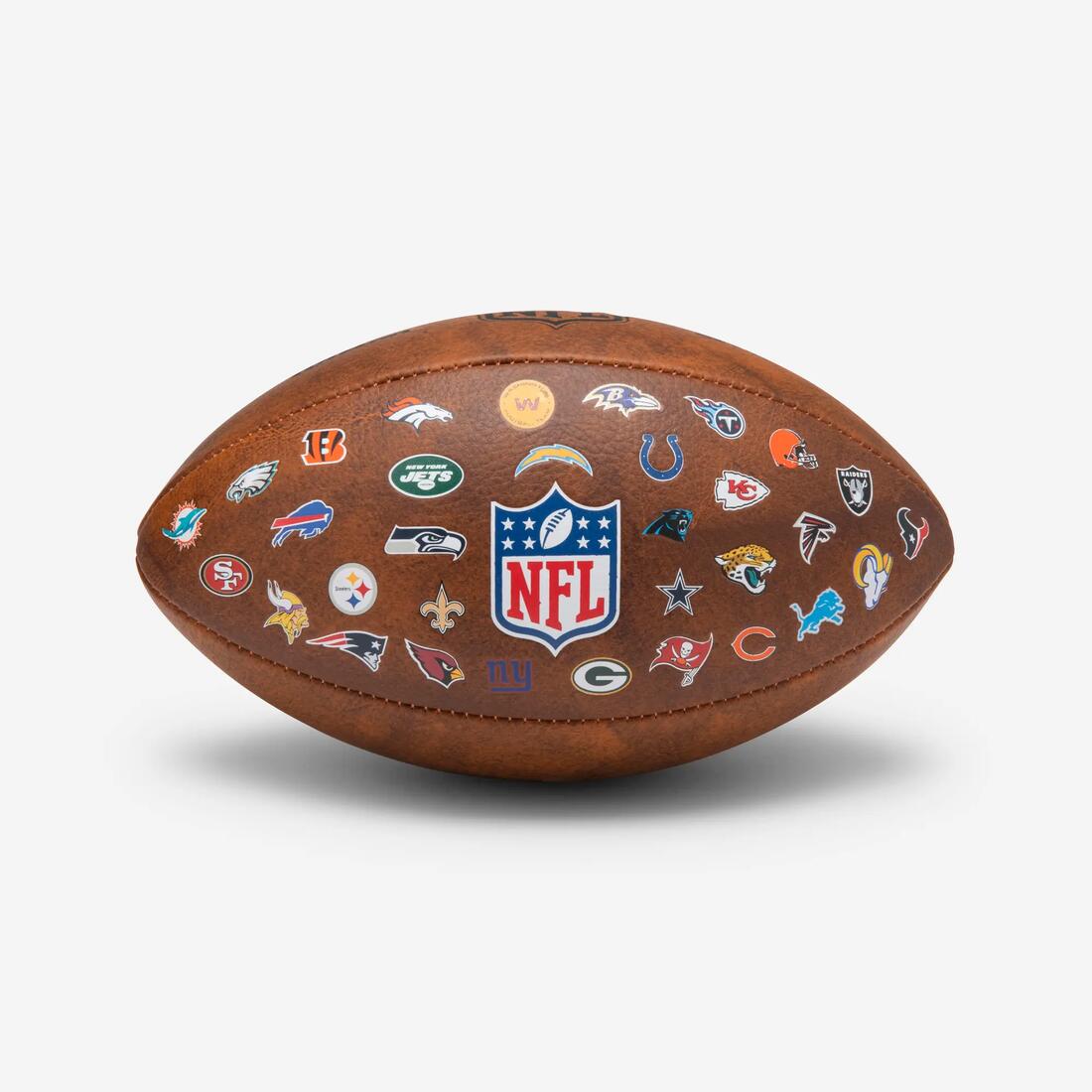 article en promo : Ballon De Football Américain Super Bowl Adulte - NFL 32 TEAMS OFFICIEL Marron