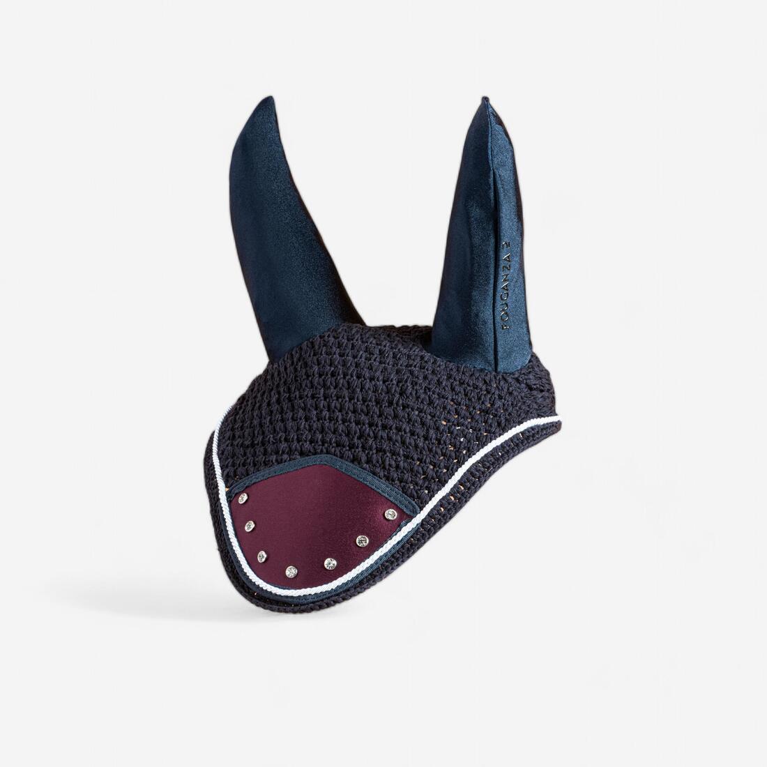 article en promo : Bonnet équitation cheval - strass marine