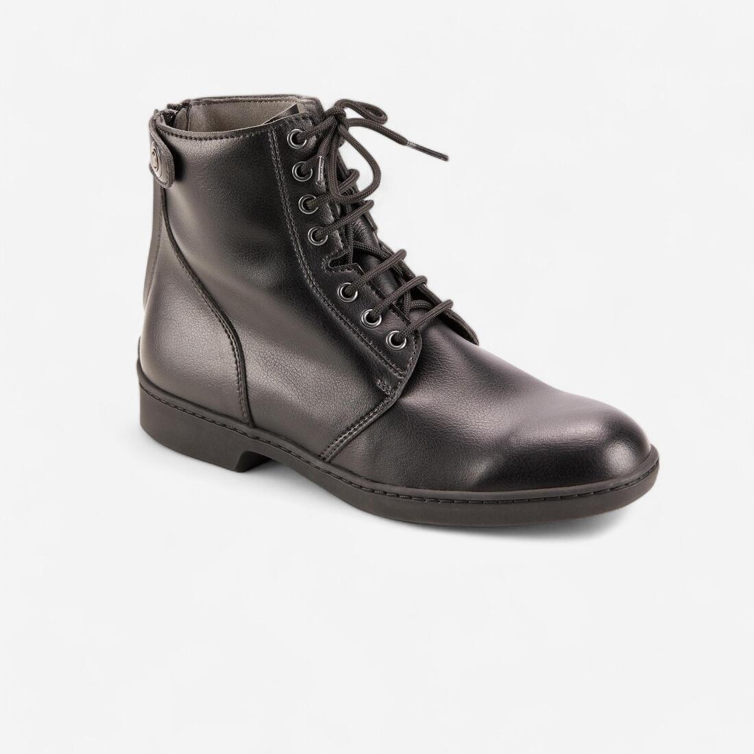 article en promo : Boots équitation lacets adulte - 500 noires