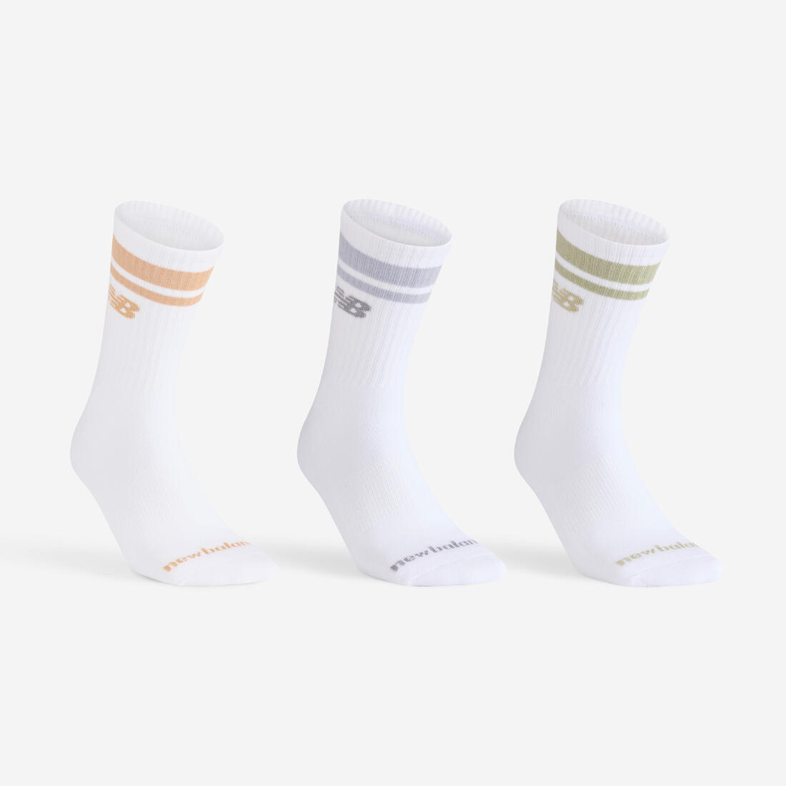 article en promo : Chaussettes de sport hautes lot de 3 paires adulte, nb high vert gris orange
