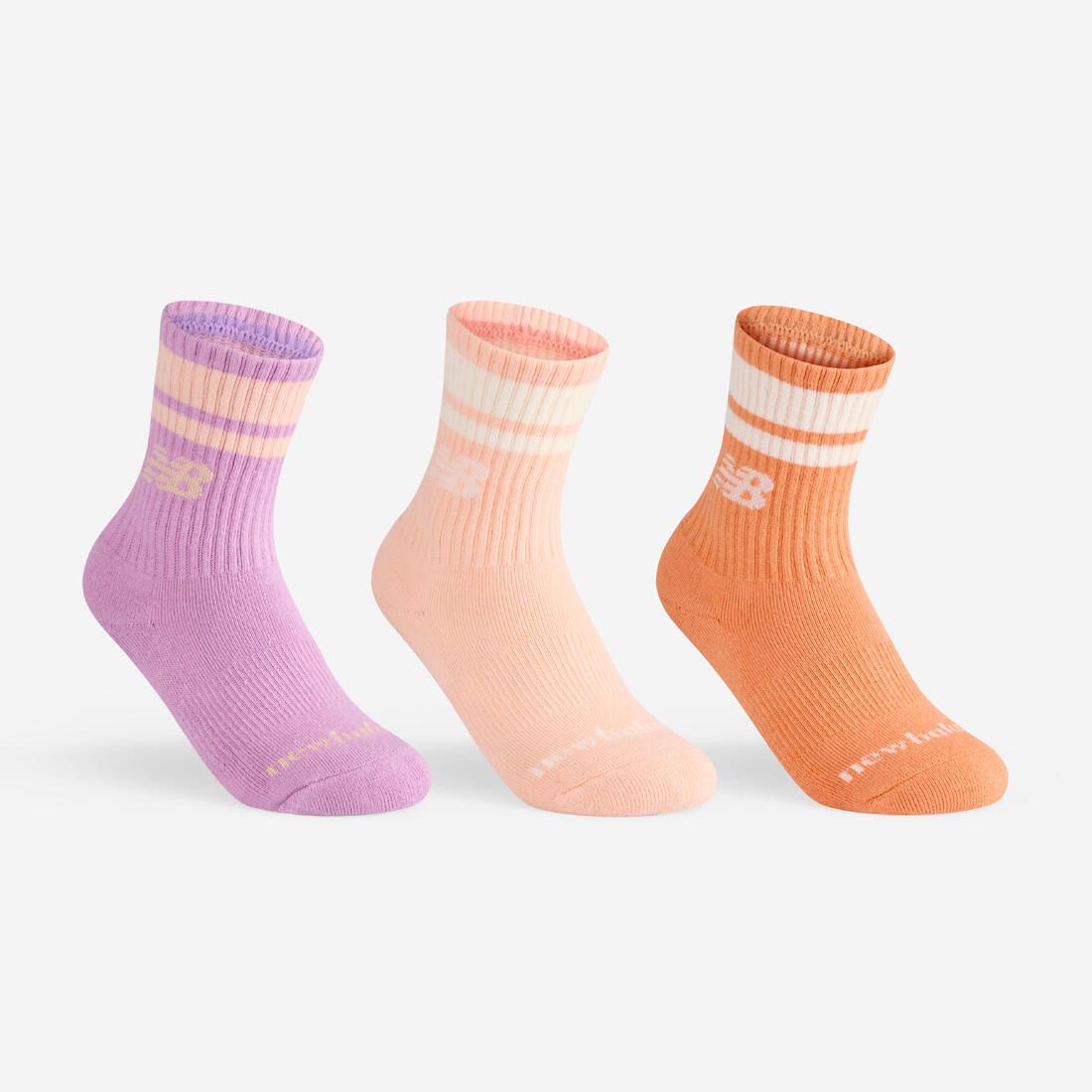 article en promo : Chaussettes de sport hautes lot de 3 paires adulte, nb high violet rose