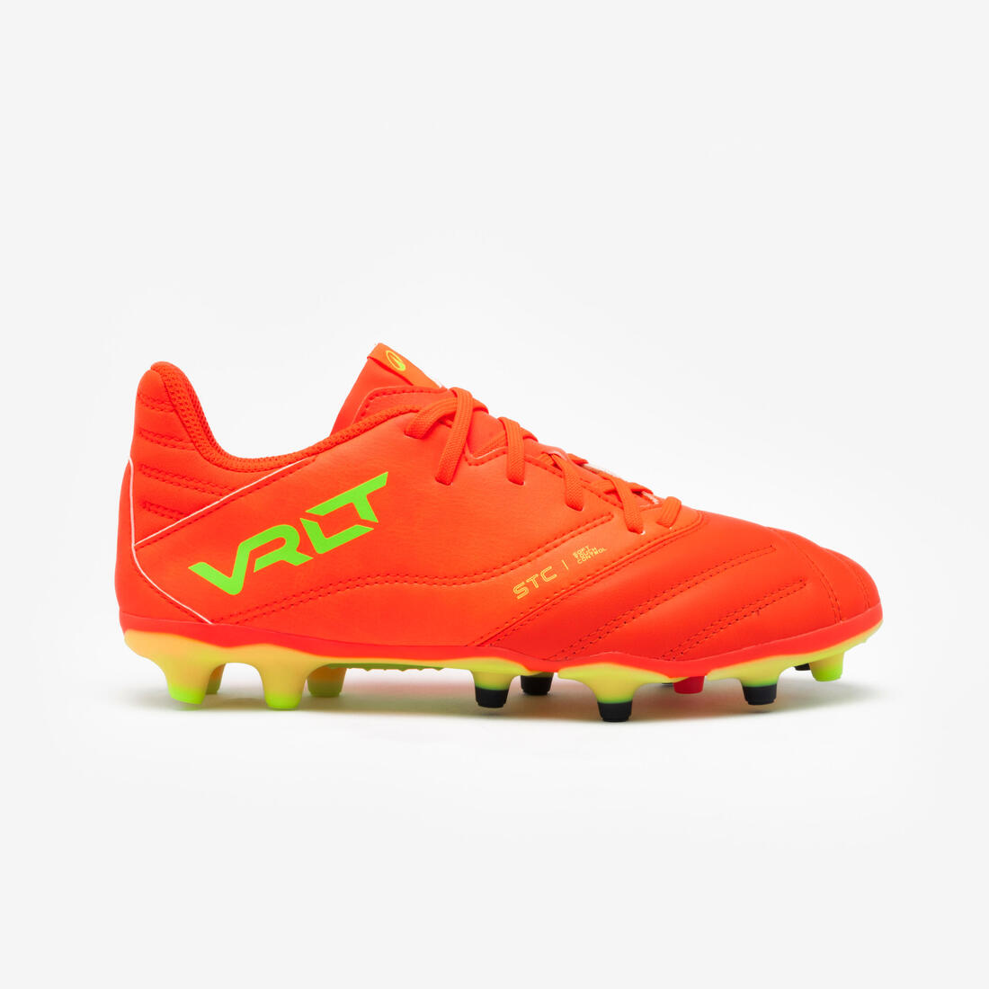 article en promo : CHAUSSURES DE FOOTBALL ENFANT EN CUIR ET A LACETS VIRALTO II FG NOIR ECLAIR
