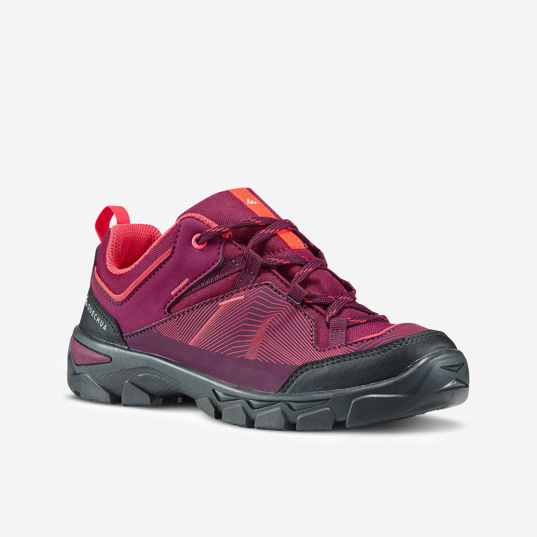 article en promo : Chaussures de randonnée enfant basses avec lacet mh120 low violettes 35 au 38