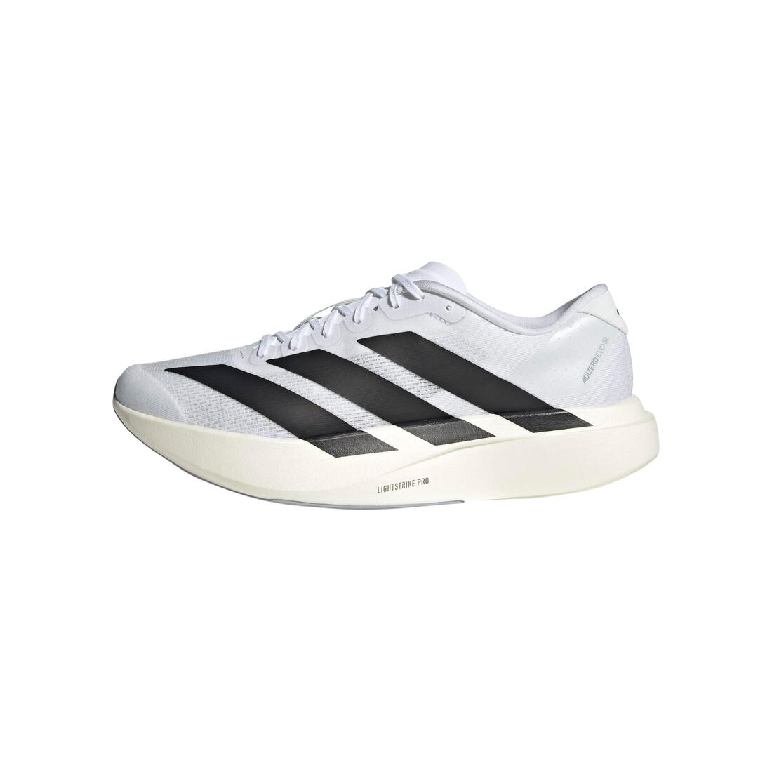 article en promo : Chaussures de running légères homme, adidas Adizero Evo SL blanches et noires