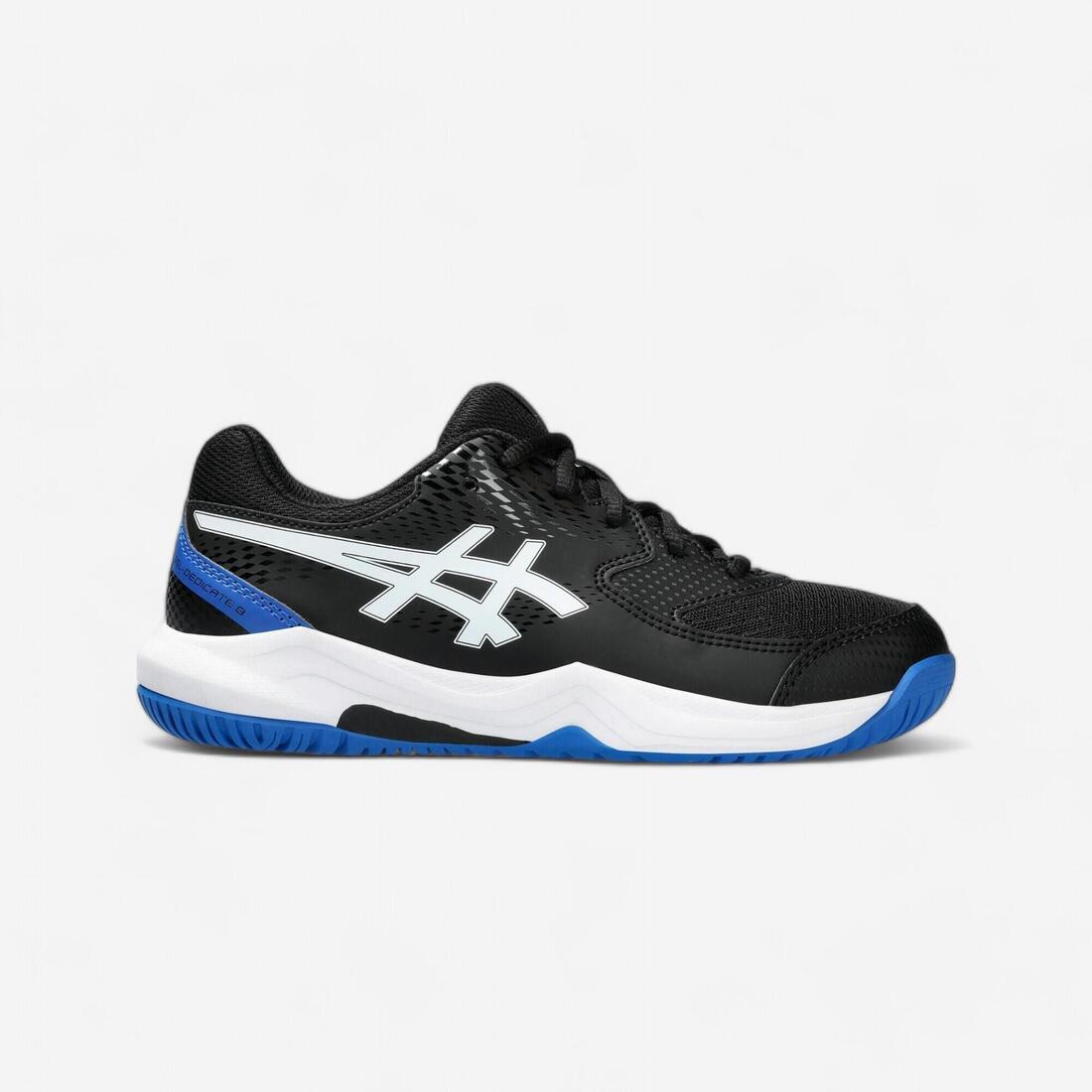 article en promo : Chaussures de  tennis enfant asics dedicate noir bleu