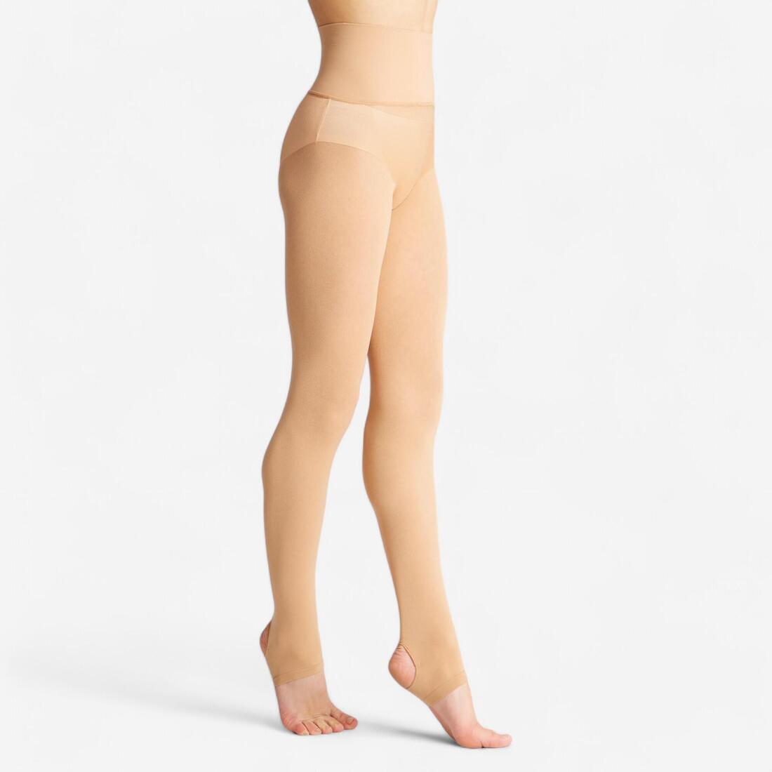 article en promo : Collants de gymnastique rythmique avec étriers enfant chair