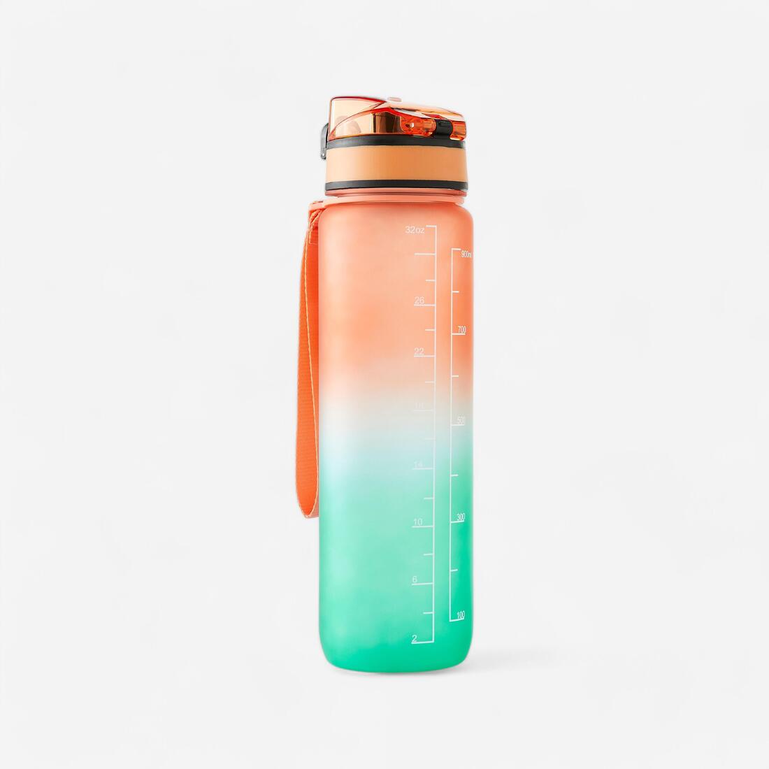article en promo : Gourde de fitness motivation 1 litre -  orange vert