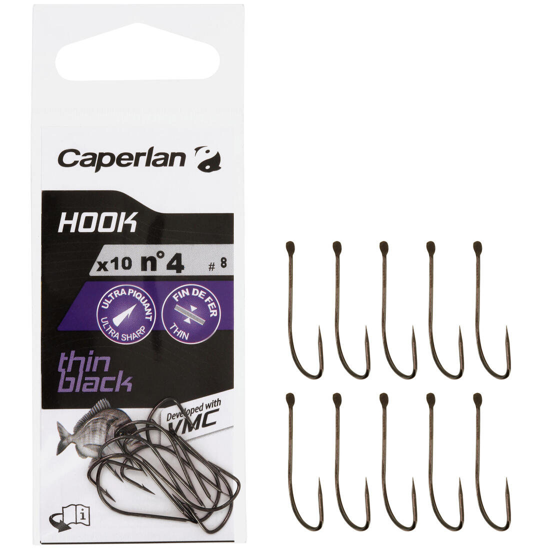 article en promo : Hameçon simple pêche en mer hook thin black