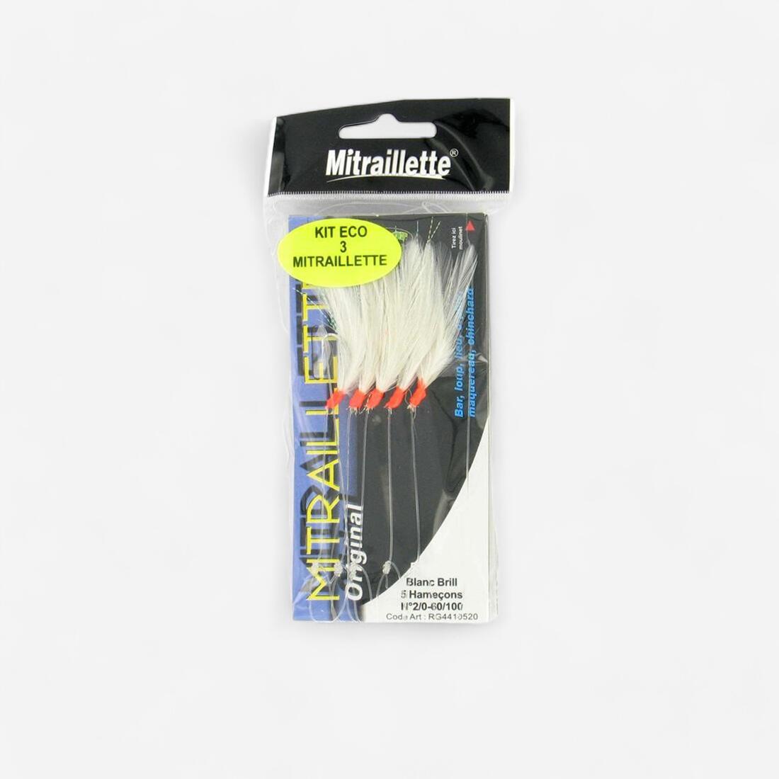 article en promo : Kit 3 mitraillettes 5 hameçons pêche en mer