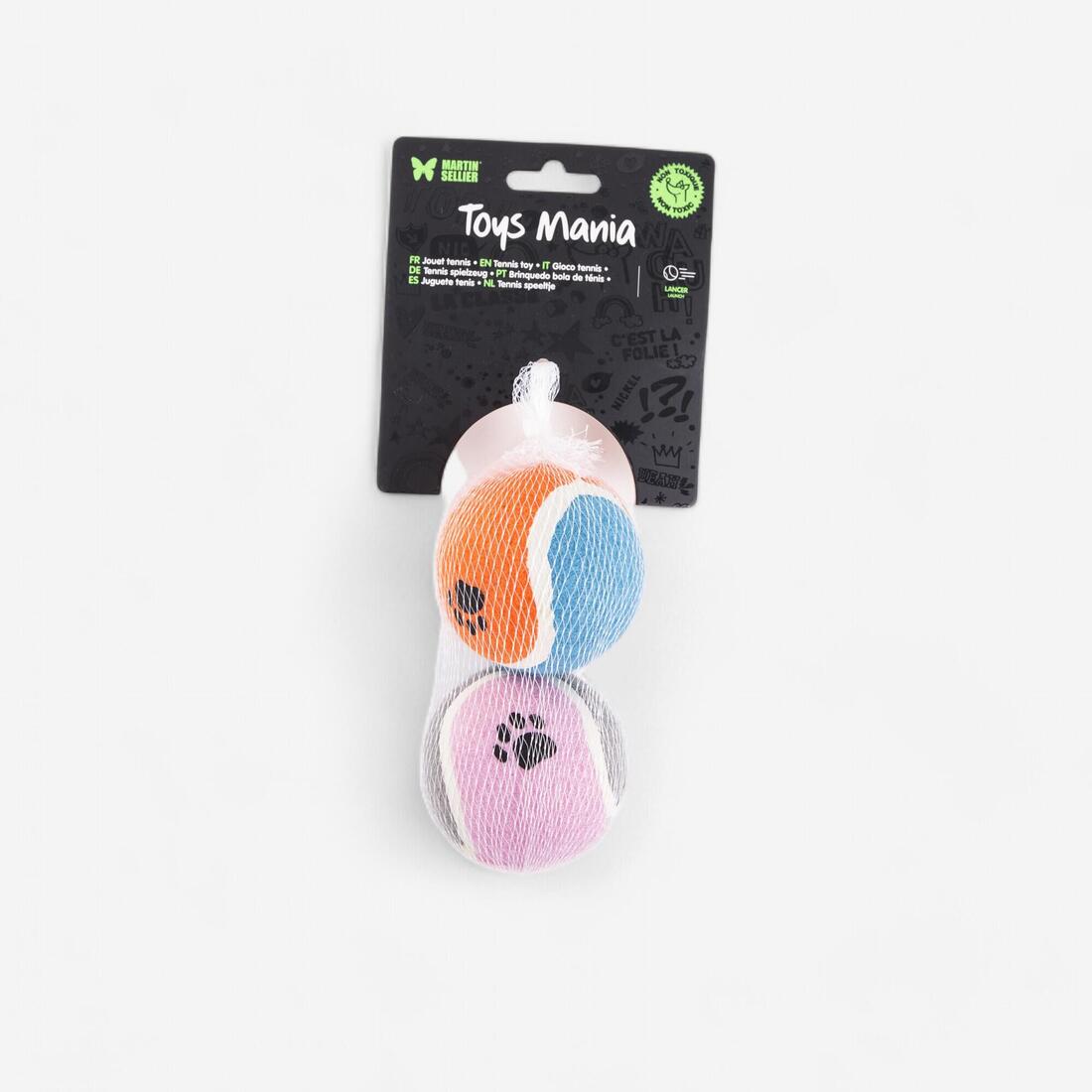 article en promo : Lot de 2 balles de tennis pour chien.