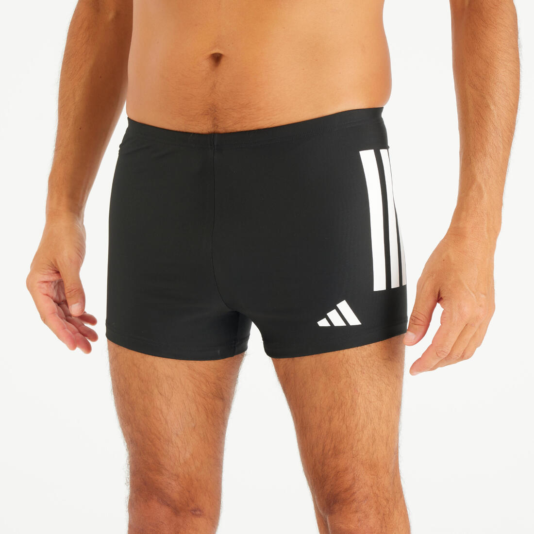 article en promo : Maillot boxer de bain natation homme - adidas 3 bandes noir blanc