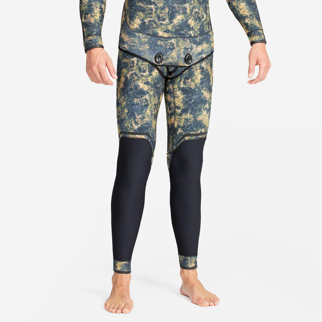 article en promo : Pantalon chasse sous-marine homme néoprène 5mm - spf 900+ camouflage et pissette