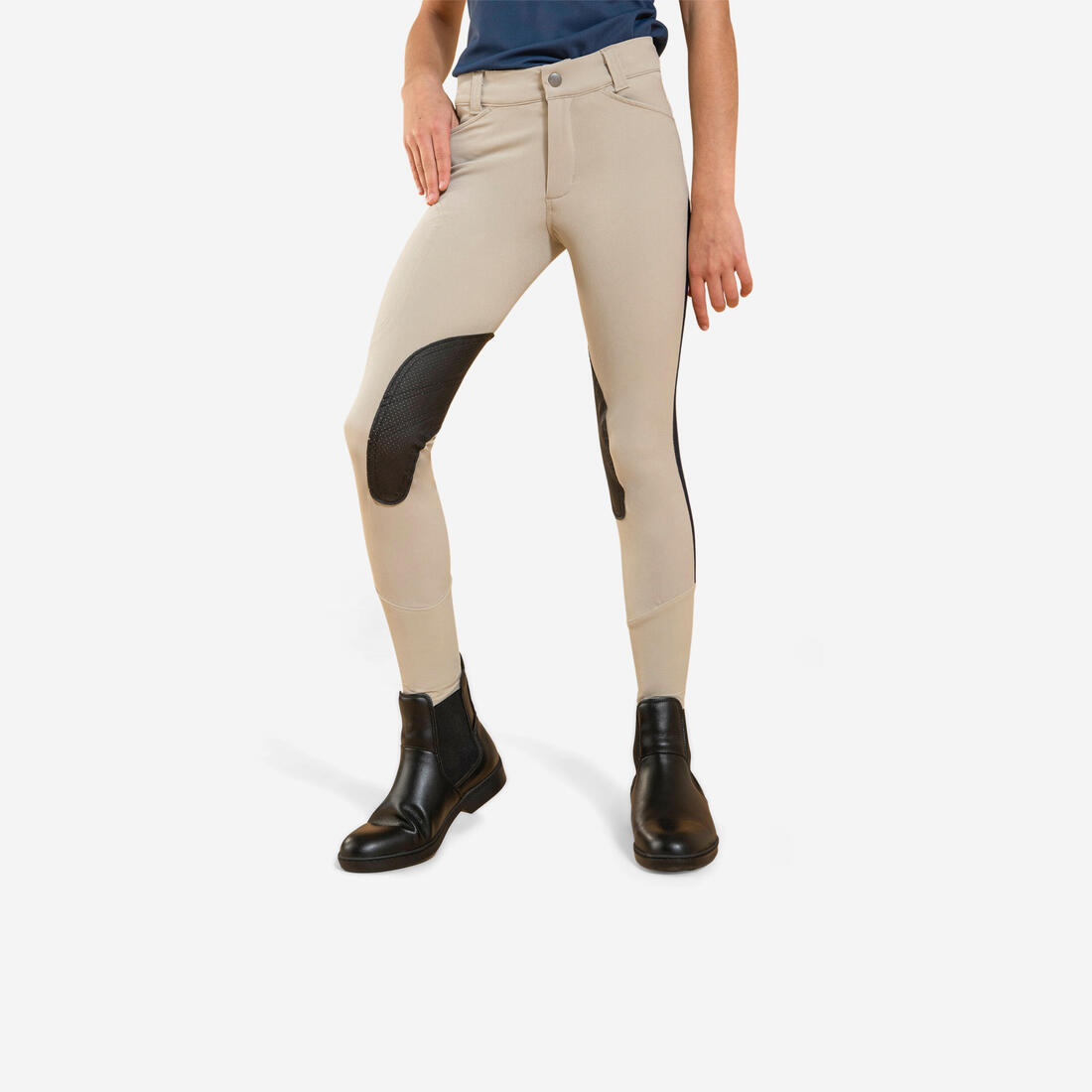 article en promo : Pantalon équitation léger mesh basanes agrippantes enfant - 500
