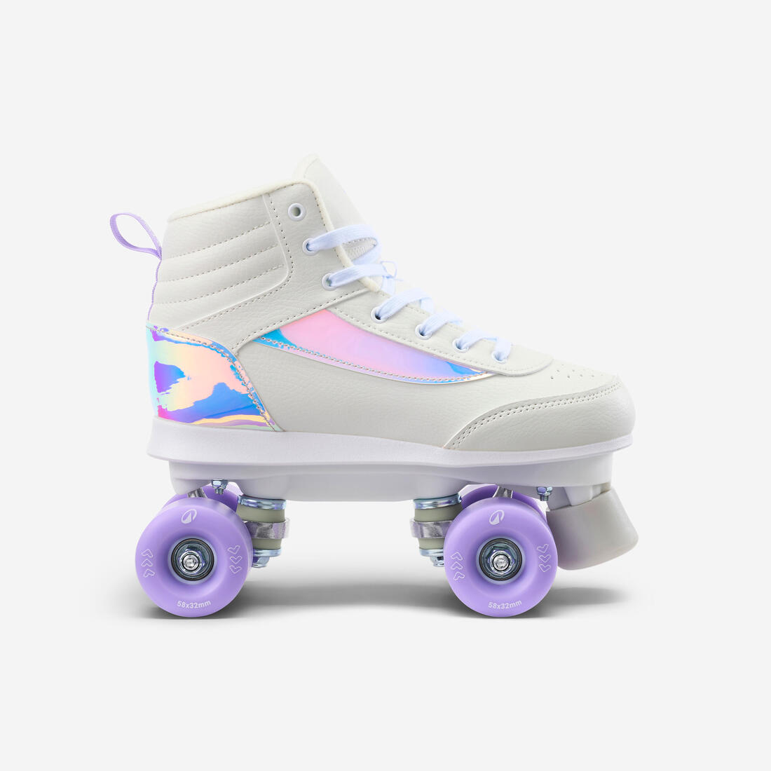 article en promo : Patin à roulettes enfant quad 100 jr blanc holographic