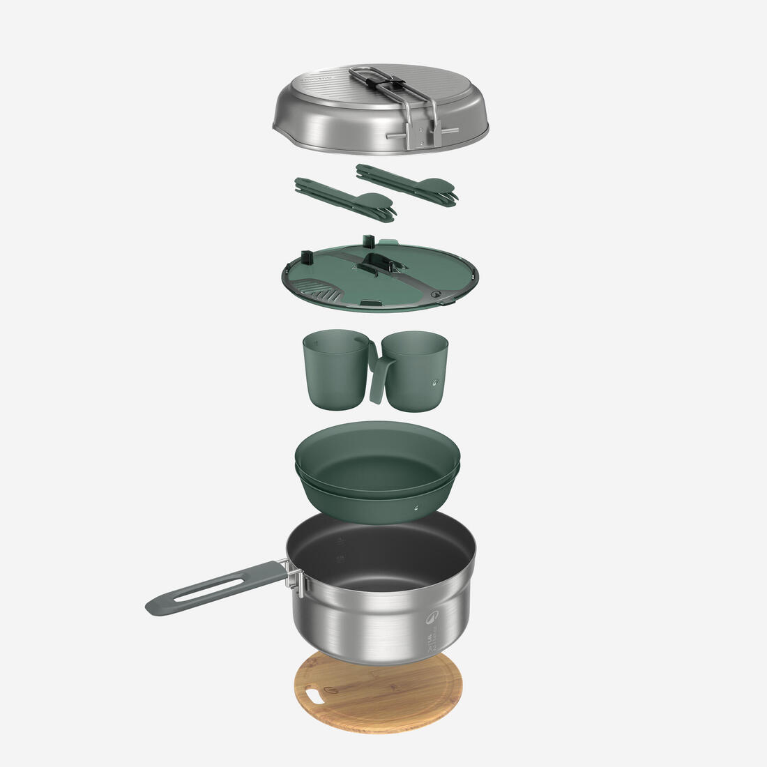article en promo : Popote camp du randonneur 500 inox + revêtement anti-adhésif 2 personnes 2,1l