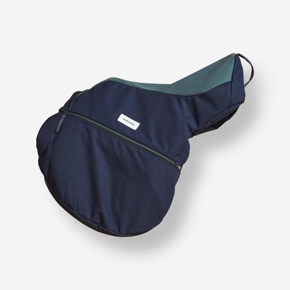 article en promo : Sac à selle équitation vert et bleu.