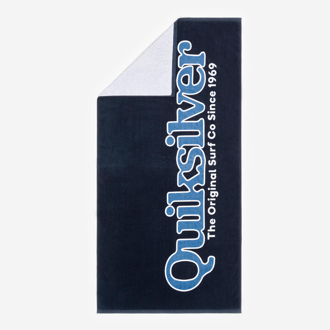 article en promo : Serviette de plage en coton double face 160 x 80 cm, quiksilver bleu