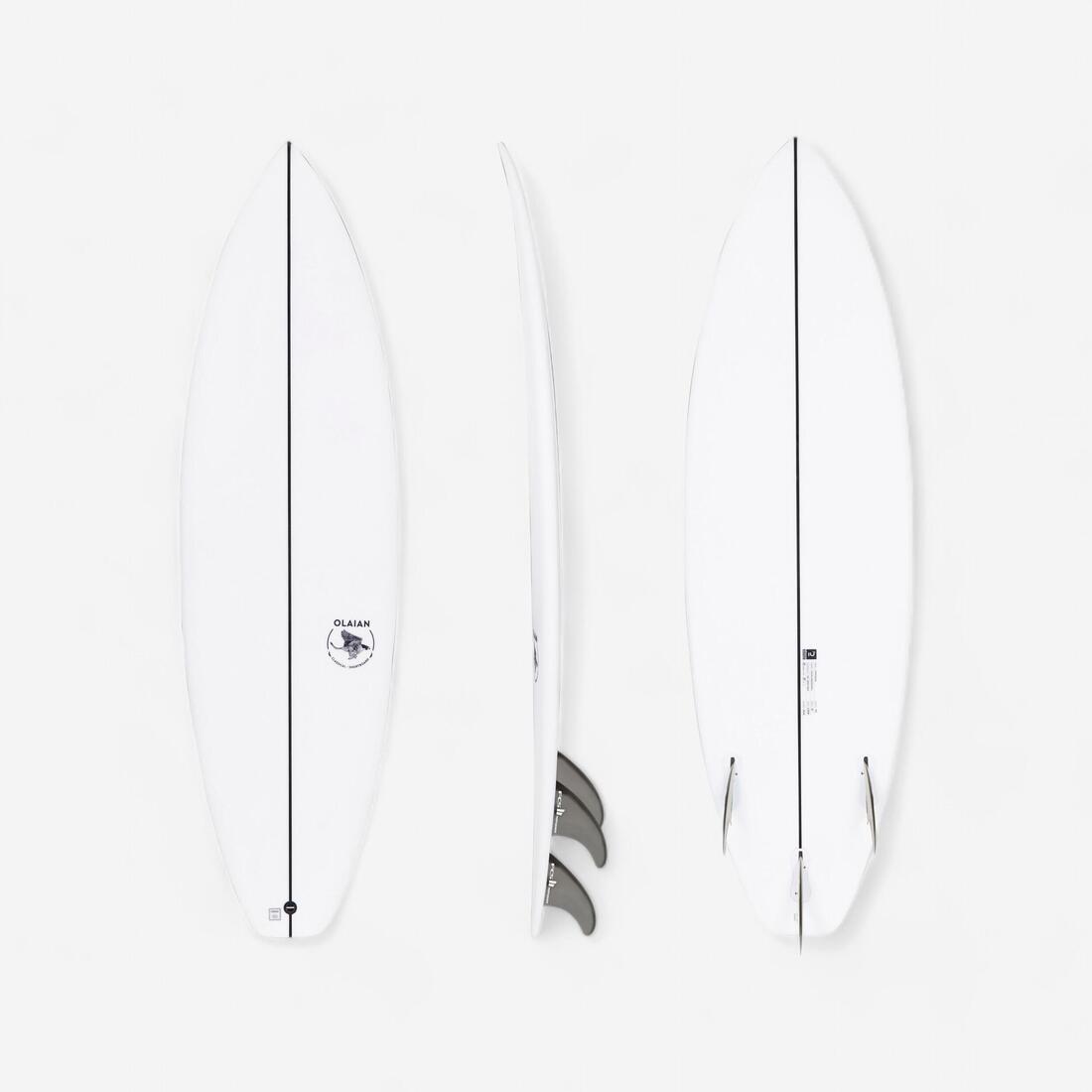 article en promo : Shortboard 900 5'5" 24 l . livrée avec 3 ailerons fcs2