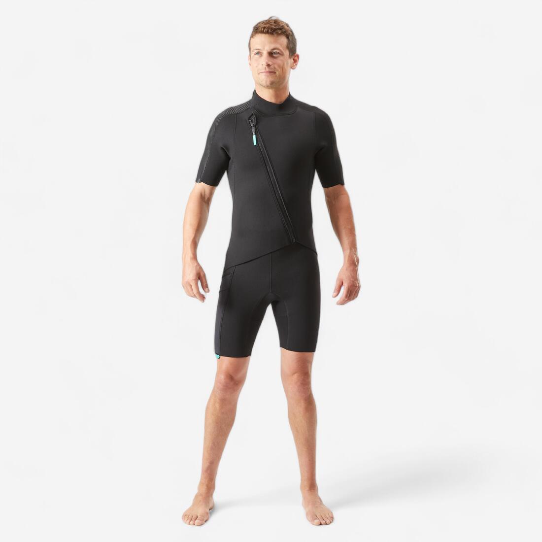 article en promo : Shorty neoprene 2mm easy avec fermeture diagonale frontal homme frontzip