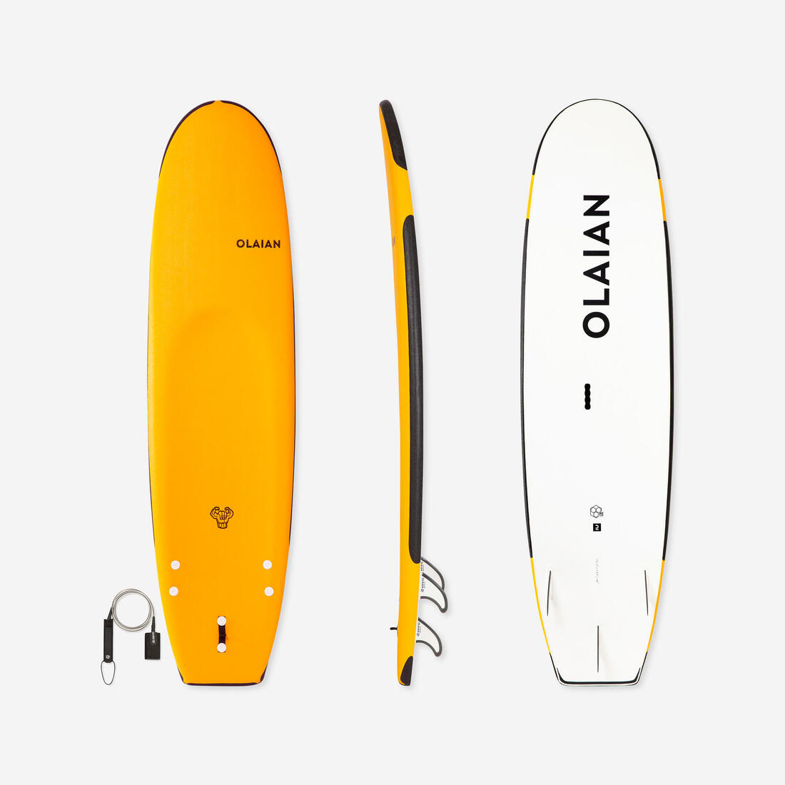 article en promo : Surf mousse 100 renforcé 7'5" 84 l + leash