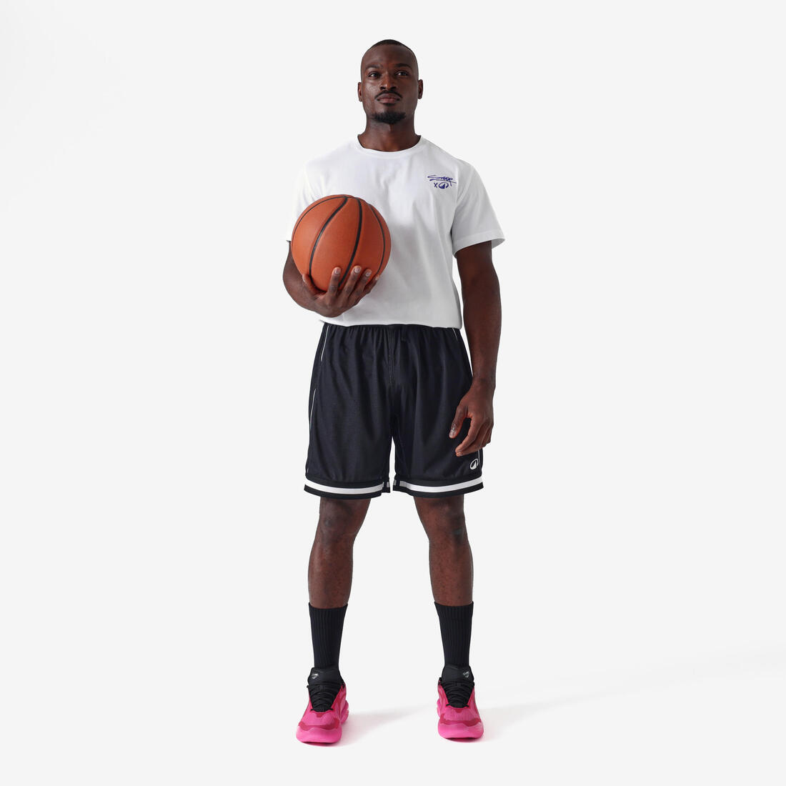 article en promo : T-shirt de basket SARR homme femme, blanc "cold fire"