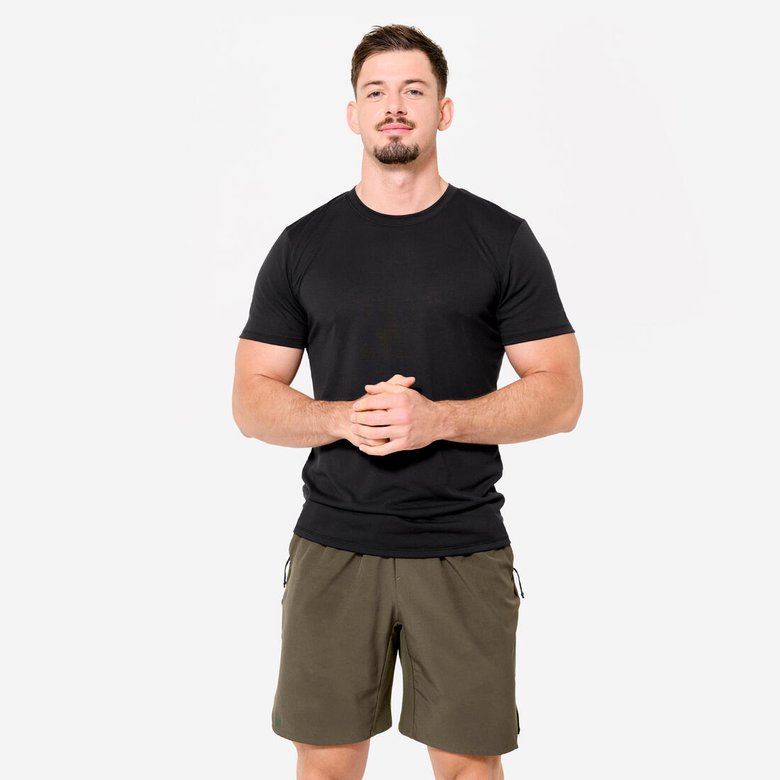 article en promo : T-shirt de cross training slim respirant homme