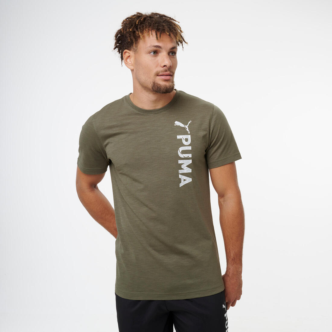 article en promo : T-shirt de fitness homme, kaki
